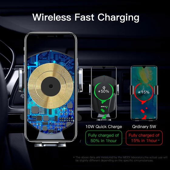 Volant Roc New Upgraded Multifunction Easy Clamp One Touch Qi Fast Charging Car Wireless Charger Holder Stand Quick Charger