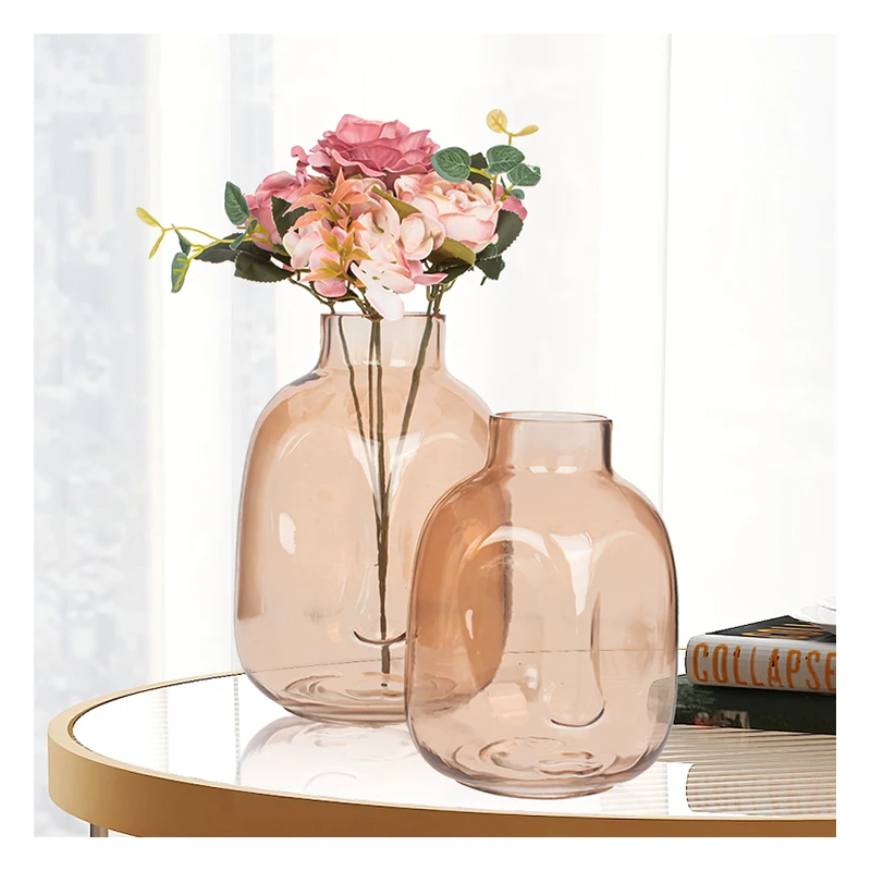 Hot Selling Product Wholesale Glass Vase Tall Decorative Vases for Home Decor Round Glass Vase for Wedding