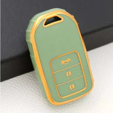 Factory Sales Gold Edge Car key cover shell TPU Auto key case for HONDA CIVIC ODYSSEY ACCORD