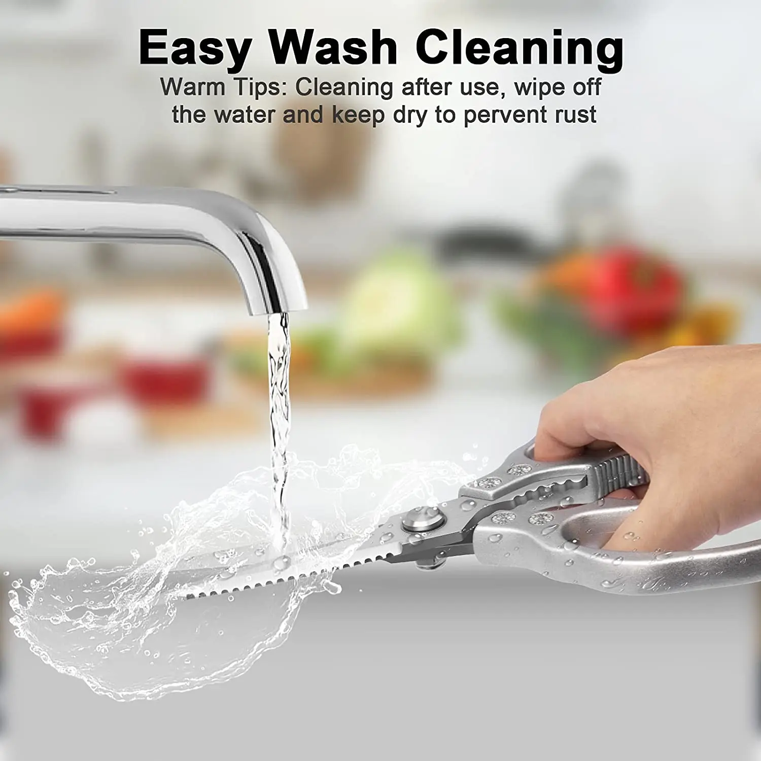 Hot selling Non Slip Stainless Steel Sharp Cooking Scissors for Kitchen