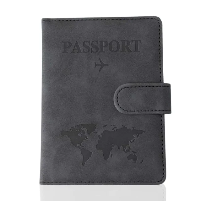 Custom Logo PU Leather Passport Cover Lightweight Travel Wallet For Women Men Blocking Passport Holder With Magnetic Buckle