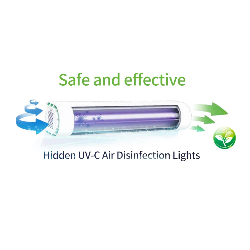  Newly designed portable concealed Uvc tube 40w 60w suspended air circulation UV lamp safe and effective for