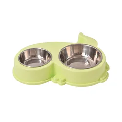 2021 New Monochrome Pet Supplies Cat and Dog Feeder Double Bowl Water Feeding Separate Detachable
