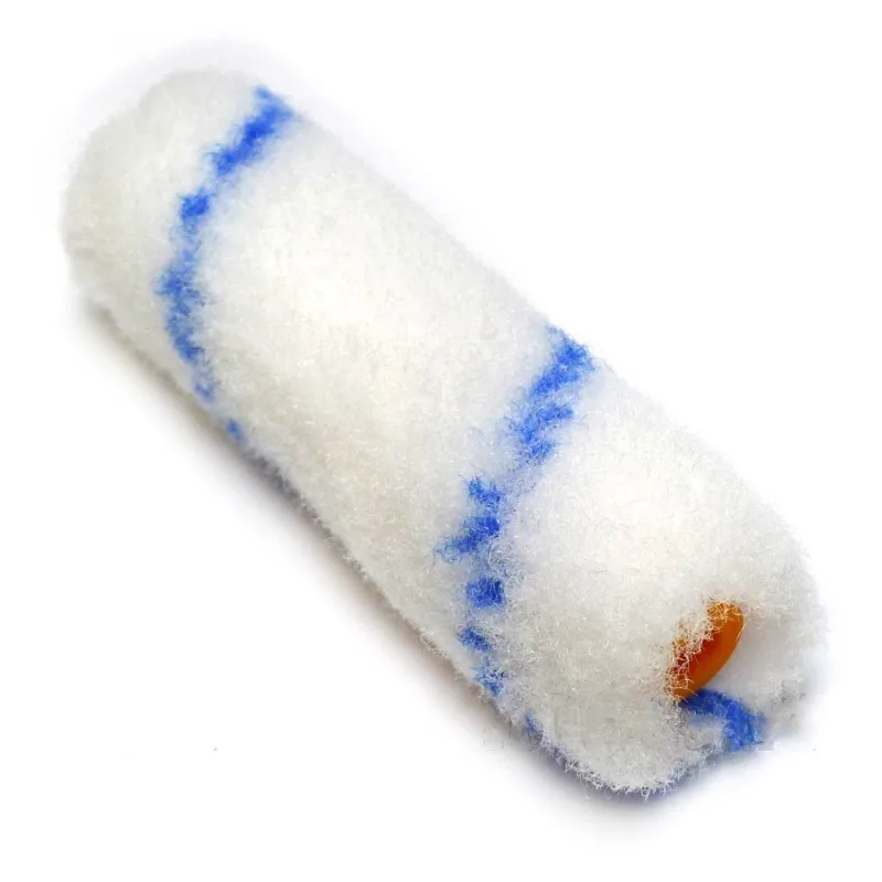 Extra durable lint free 4 inch mini nylon paint roller refill single blue stripped nylon paint roller cover