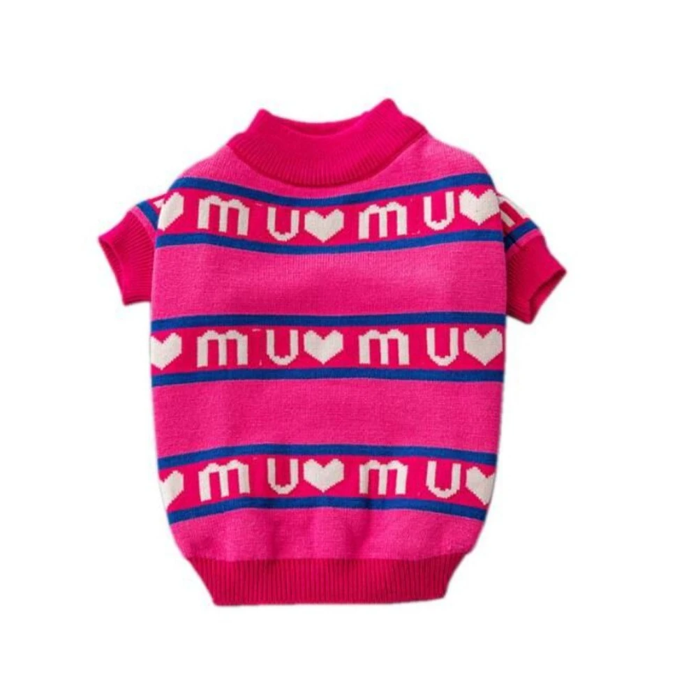 Fashion and cute winter warm dog sweater luxury designer brand pet cat clothes wholesale
