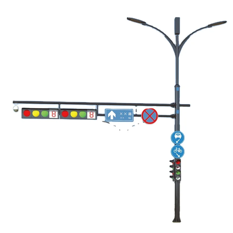 Factory Wholesale Galvanized Multifunction Pole Traffic Light Pole Cross Arm Street Poles