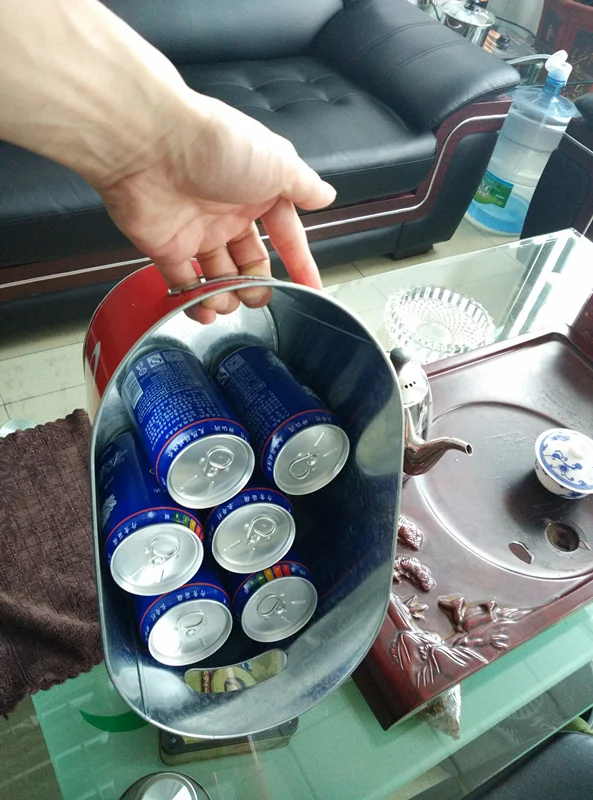 
Wholesale custom print metal tin ice bucket for cold beer or beverages 