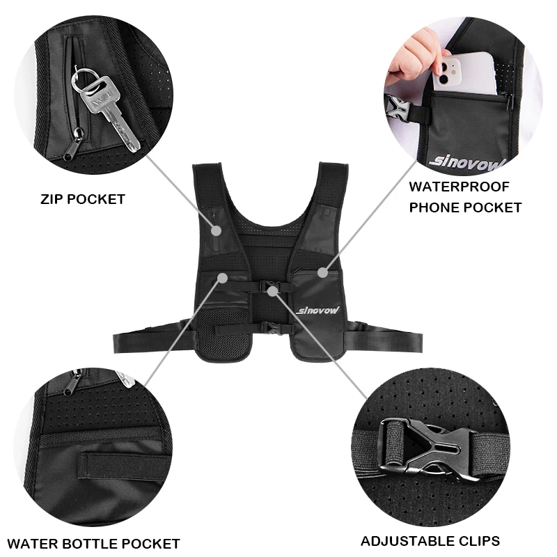 Custom Logo Outdoor Trail Sports Breathable Reflective Neoprene Hydro Hydration Pack Backpack Vest For Running Hiking Cycling