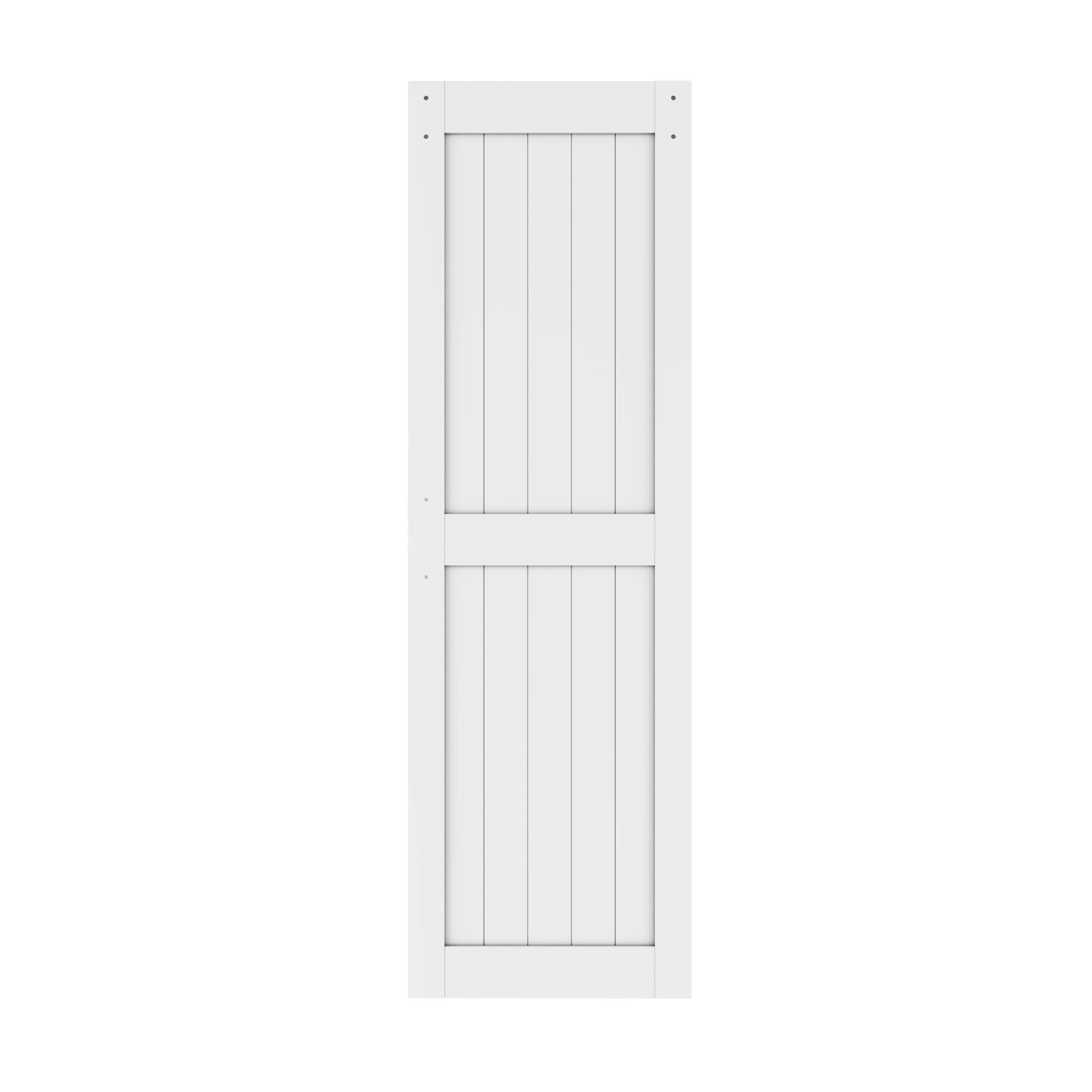 MDF Waterproof PVC Coating, H frame White Barn Door Slab with hardware kit,