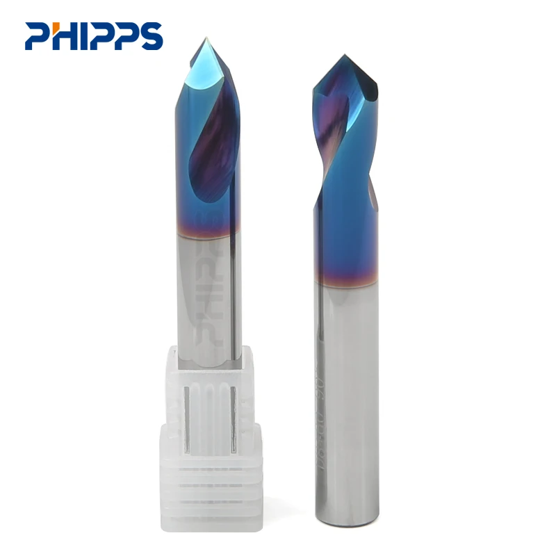 HRC 65 two flute 6mm CNC milling tools NC spot drill metal cutting tungsten carbide drill bits for metal drilling