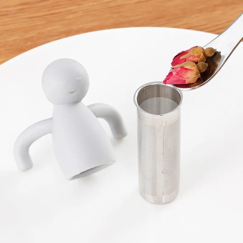 Man Shape Stainless Steel Loose Leaf Tea Steeper Ball Strainer Extra Fine Mesh Tea Infuser Stainless Steel Fine Mesh Tea Cup