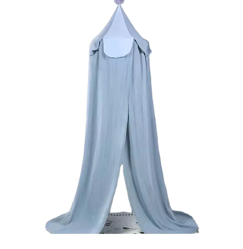 Wholesale custom modern cotton muslin double gauze kids bed netting canopy for baby crib