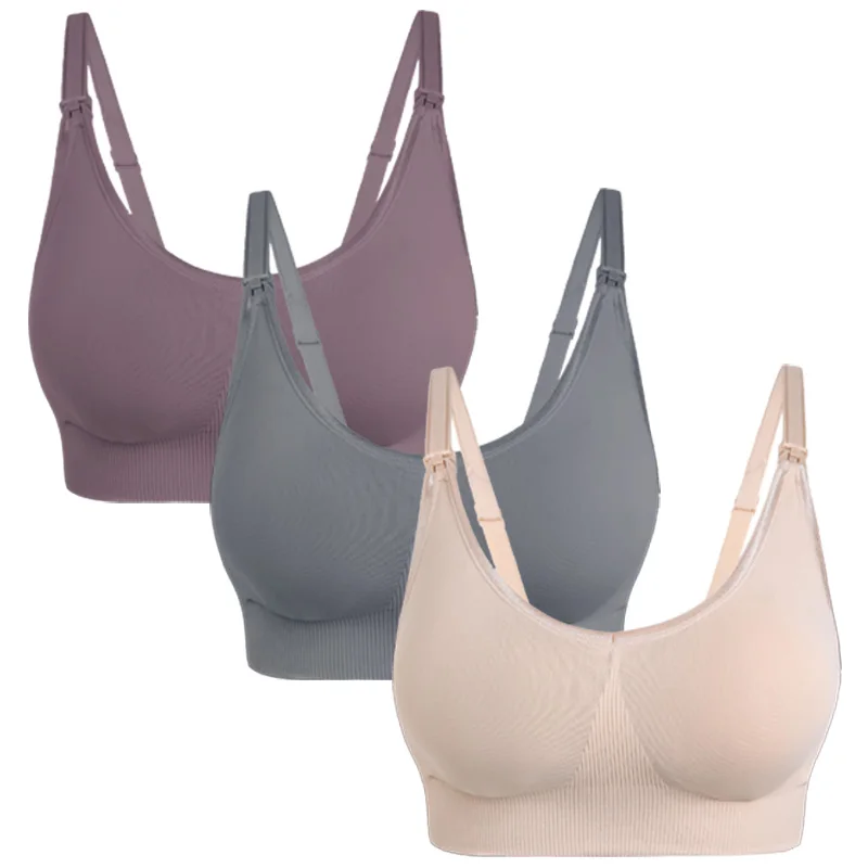 Postpartum Maternity Breastfeeding Bra Seamless Wireless Sujetador De Lactancia Front Open Nursing Bra For Pregnant Womens