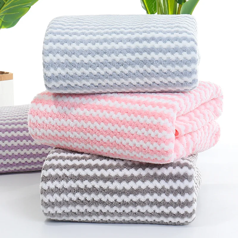 New style new design ripple stripe small fresh face towels