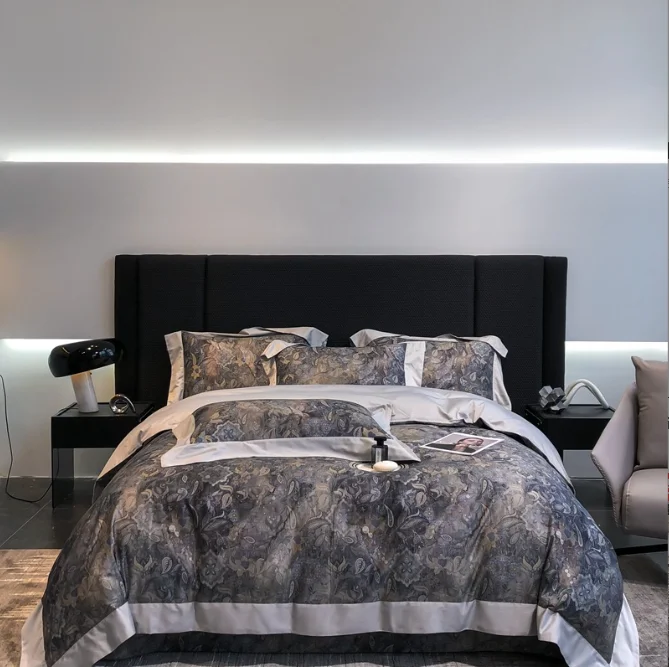 Luxury Tencel Bedding Set Bedsheet Collection - High Quality 4pc Cotton Cartoon 60 Modern Comforter Set 100% Cotton Sanding Fall