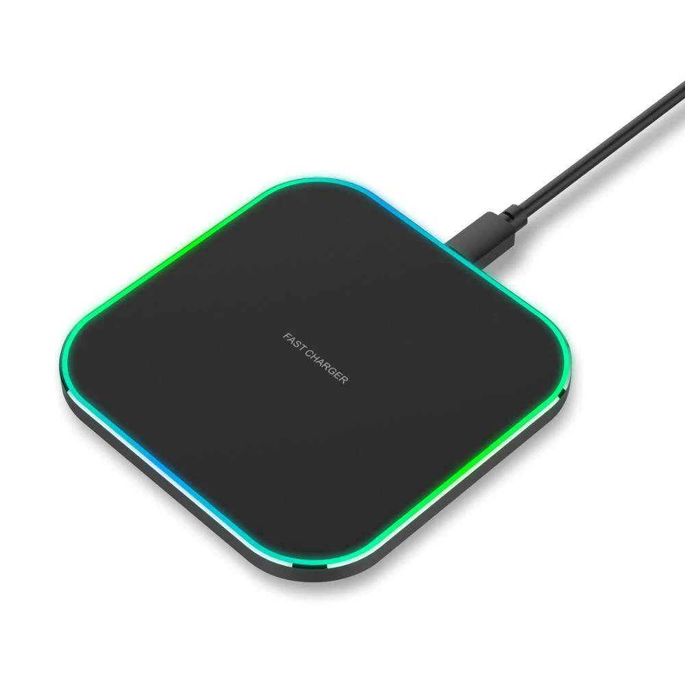Top Selling Products 2023 Fast Wireless Mobile Phone Charger Adapter Round Square 5W 10W 15W Wireless Quick Charging for Iphone