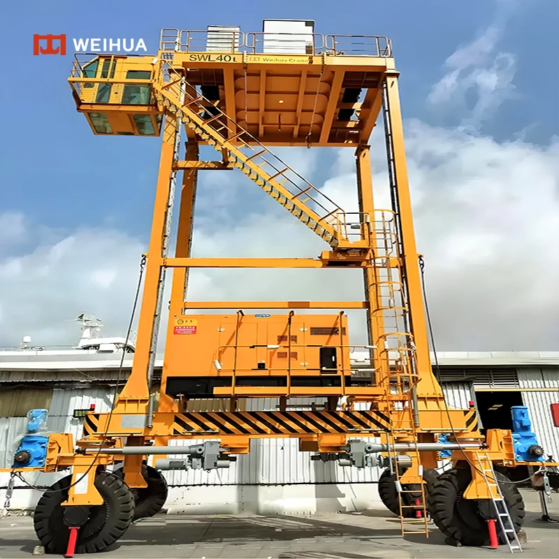 Передовая конструкция морского крана 70ton RTG резиновый Портальный Кран