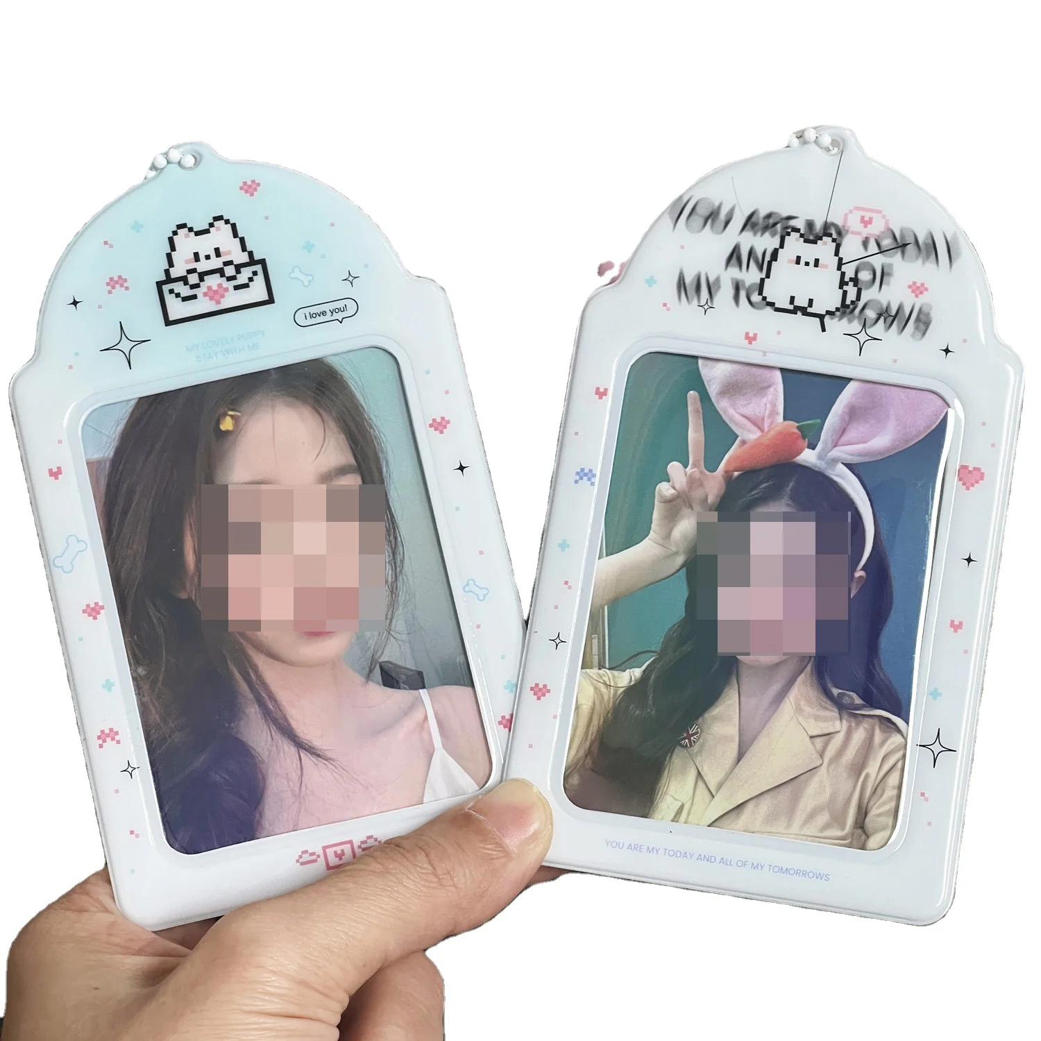 kpop idol card Polaroid PVC 2.62-inch storage bag IG hot pixel puppy protective cover satchel hanging ornaments