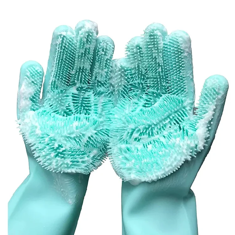 Волшебные силиконовые перчатки для мытья посуды экологически чистые скруббер резиновые