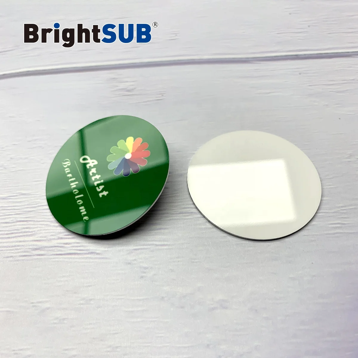 BrightSUB 1.0mm gloss white Sublimation Aluminum Name badge metal name badges heat transfer prints custom printable coated blank (1600427686633)