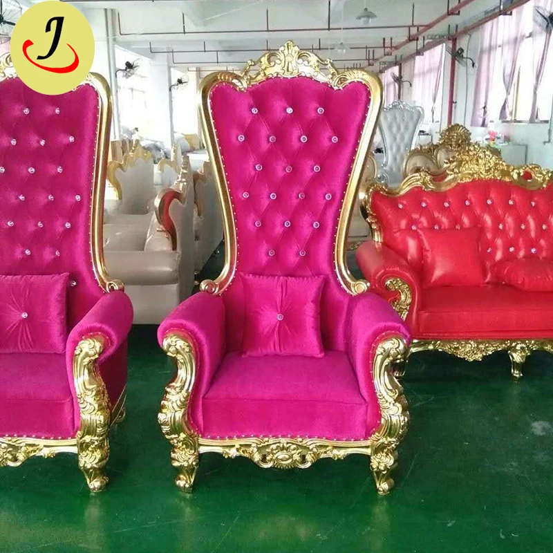 
Cheap Wedding Gold Royal King Throne Chair For Queen Wholesale JC-K54 