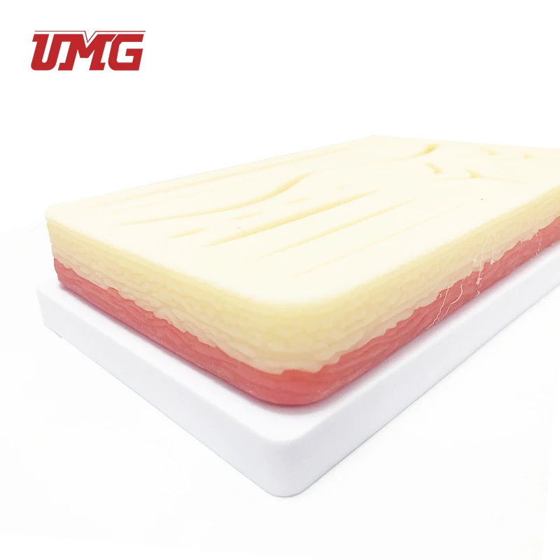 Medical Science Teaching Resources Durable Use Skin Silicone Suture Training Pad model with Cut Wound