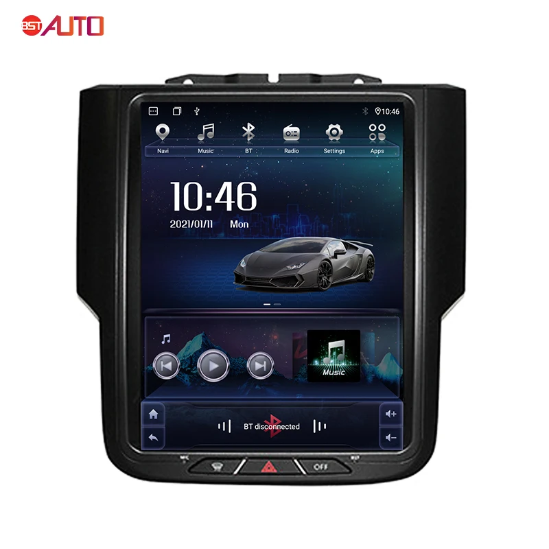 Tesla Style Vertical Screen Car GPS Navigation Android Car Video DVD Player For Dodge RAM 2013-2018 Car Radio