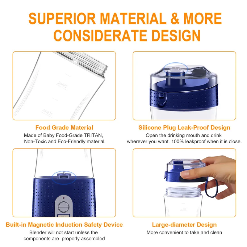 New Design Household Blender Juice Usb Electric Portable Blender Orange Juicer Slow Juicer