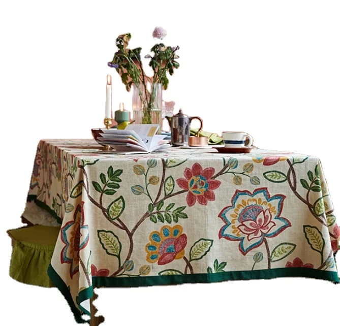 
Custom logo high quality Table Clothcloth with polyester base Waterproof oilproof Solid Color digital priting Table Cloth 