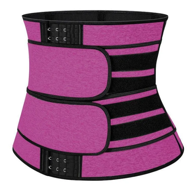 Quality 2 Two Strap Black Double Belt Neoprene Waist Trainer Women Plus Size