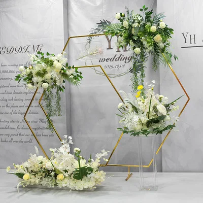 Ourwarm Shiny Back Stands Props Corner Frame Stand Backdrop Decoration Wedding Arch for Wedding Walkway