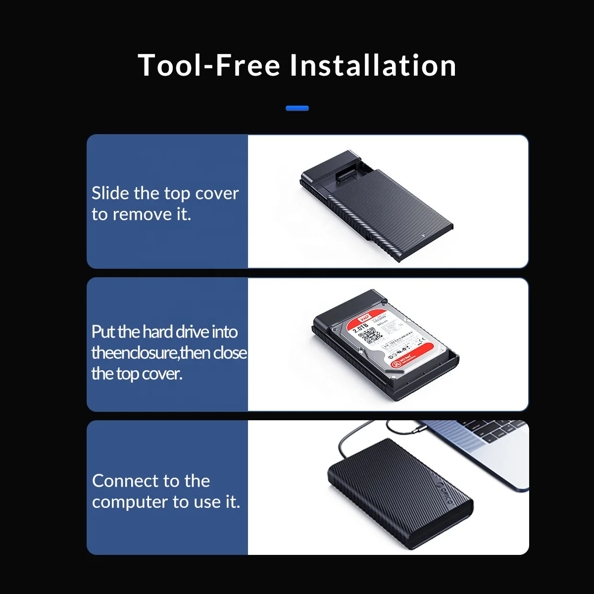 ORICO 18TB Max UASP Protocol USB3.1 GEN1 Type-C SATA 3.5 Inch External Hard Drive Protective Case Enclosure 3521C3