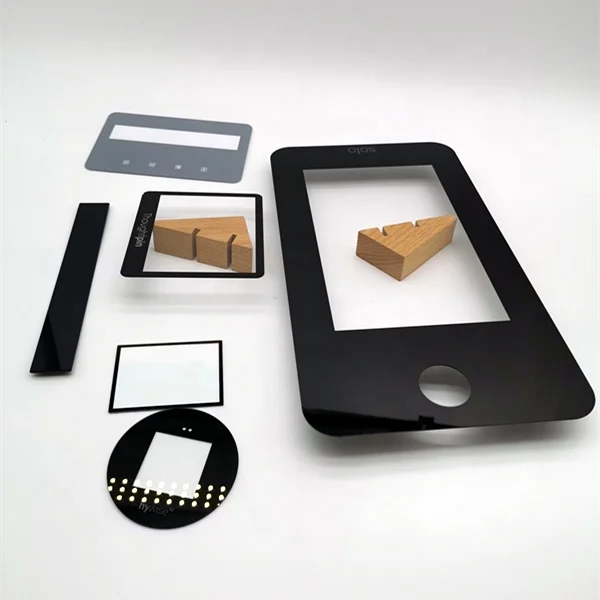 0.5mm 0.7mm 1mm 2mm tempered silk screen printing glass panel for touch screen