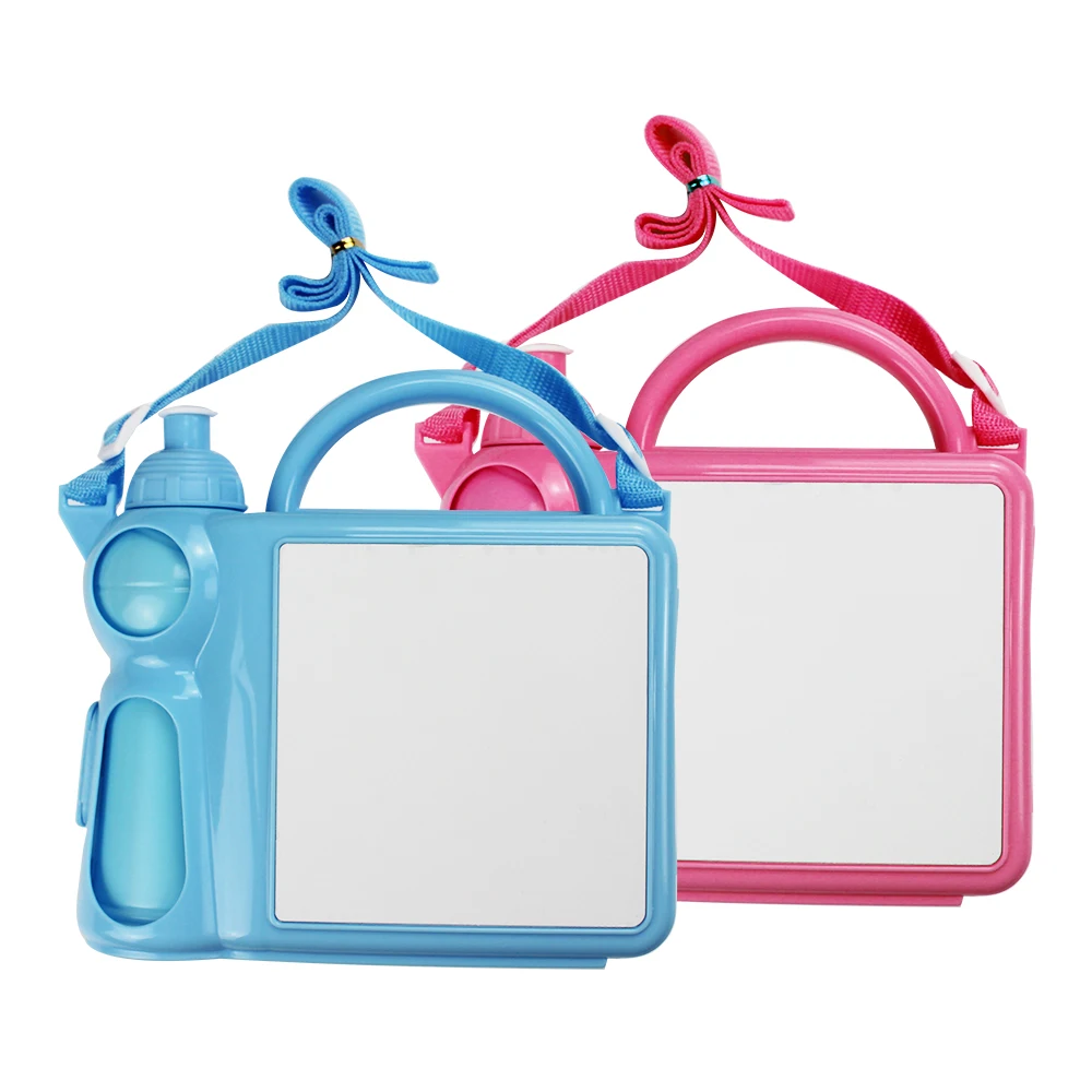 Пользовательский чистый пластиковый сублимационный детский Ланч-бокс с бутылкой для воды