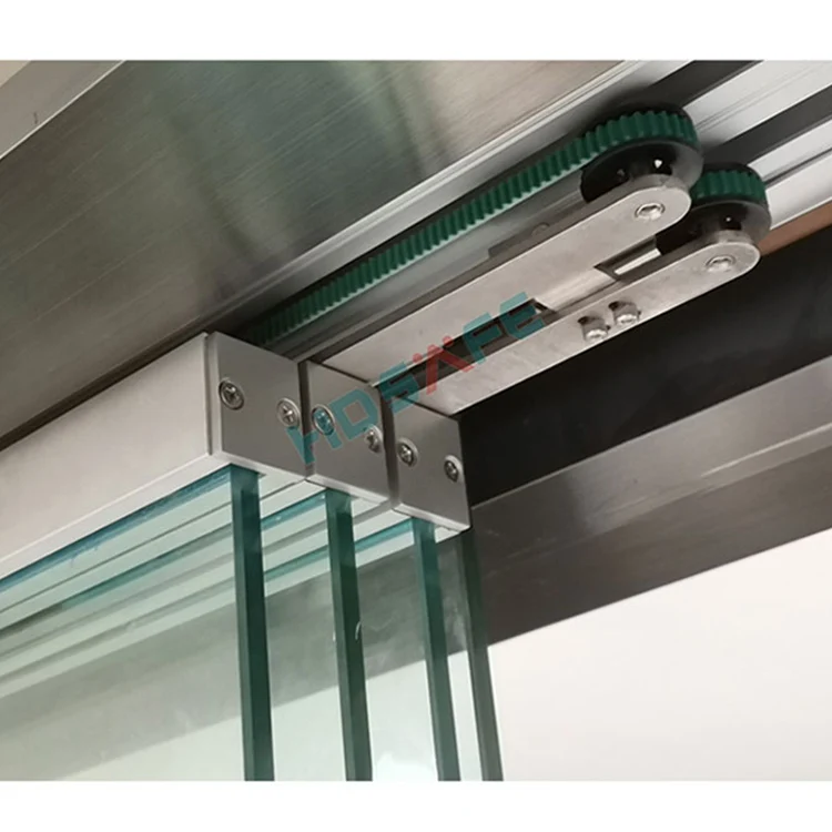 HDSAFE Frameless Glass Sliding Door Factory Quality Aluminium self Closing sliding Door System No Bottom Track For Interior