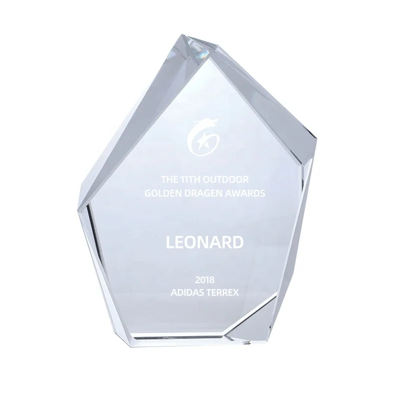 custom engraving 3d laser engraved crystal award trophy block blank for business souvenir gift