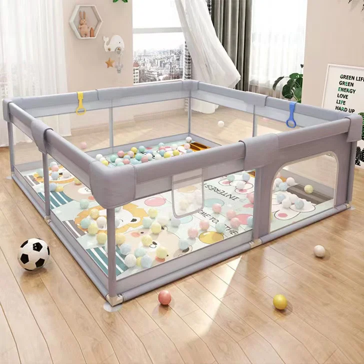Print Cloth Fence  Playpen For Babies And Toddlers, Baby Playard For Indoor & Outdoor Active Center Game Fence Gate