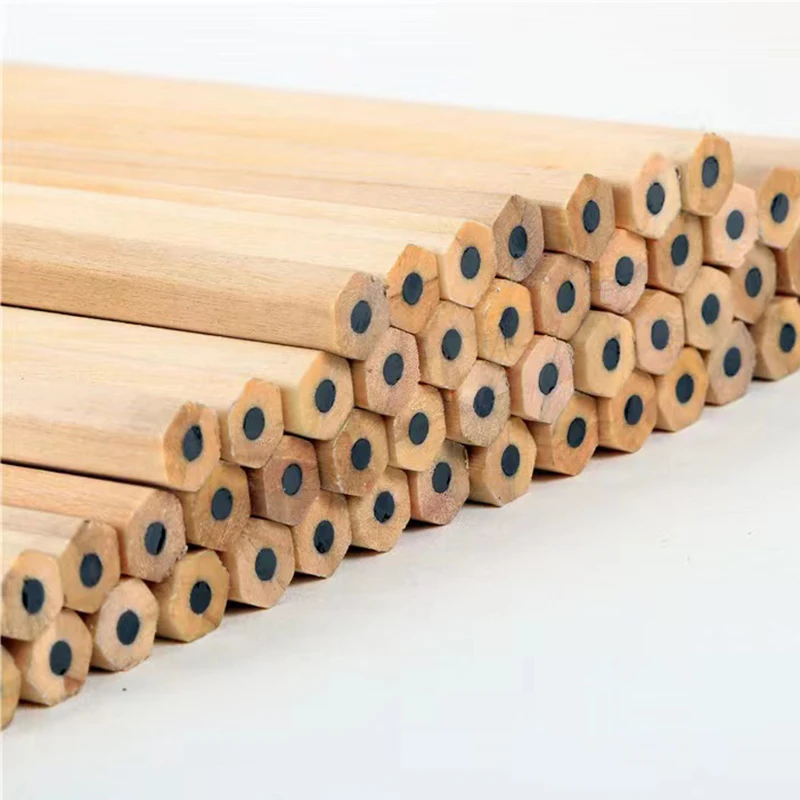 Custom Wood Gift Pencil HB lead Hexagonal Round Triangle Pencil With Custom Logo Wholesale Wood Color Back To School Cheap Price