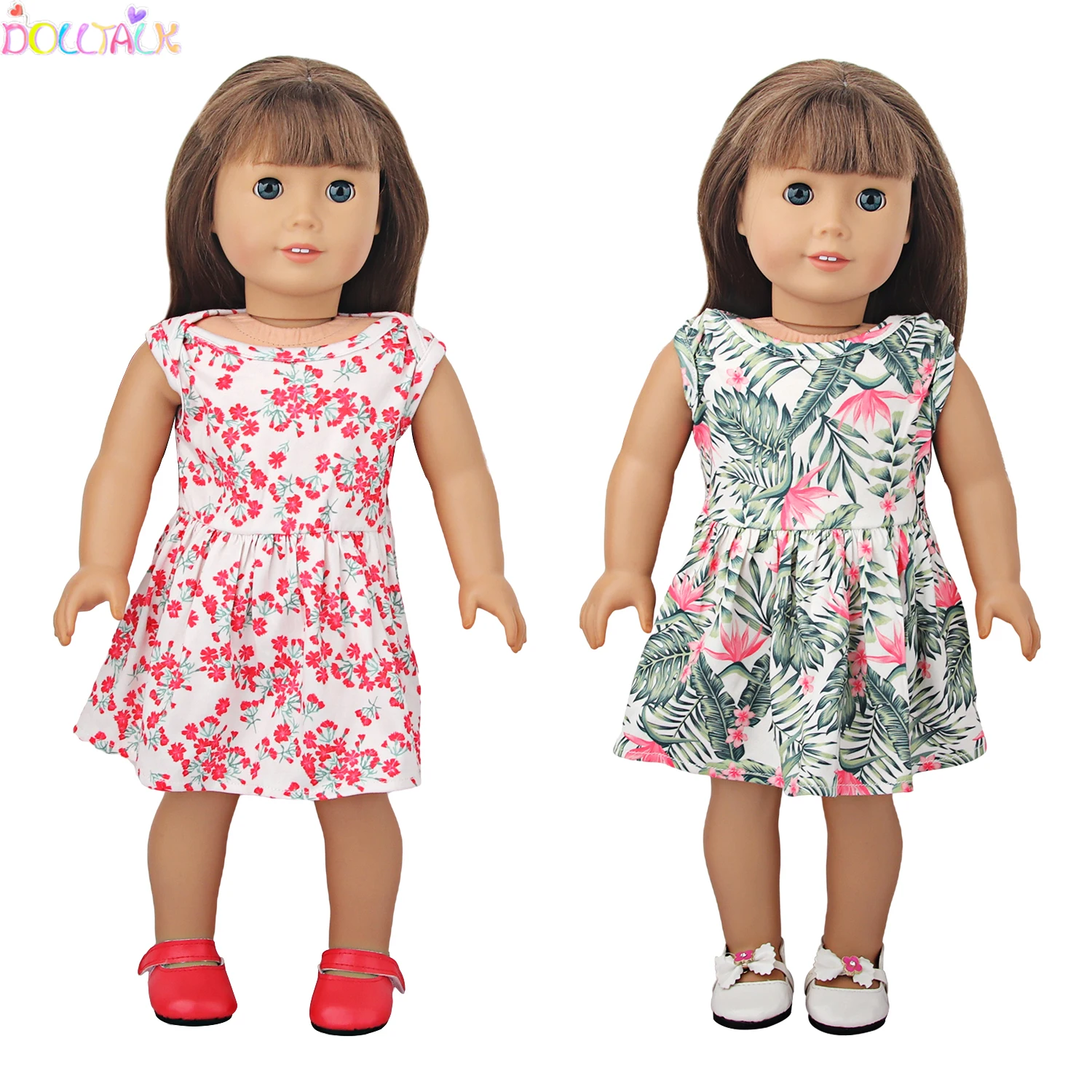 Dolltalk Hot Sale 18 inch American Doll Clothes Floral Printed Doll Dress