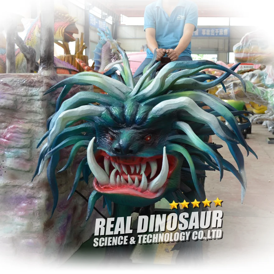 Amusement Park Realistic Monster Animatronic Animal R ides