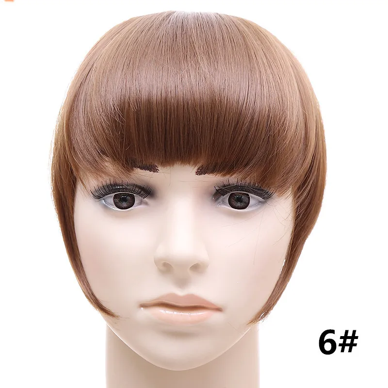 Factory Wholesale Synthetic Hair Extension Clip Hair Piece Hair Bangs Straight Fringe with Temples for Women Girls