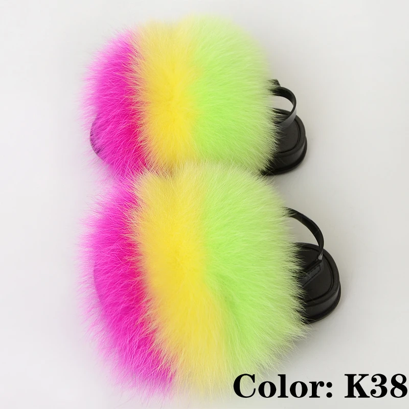 
Children Summer Shoes Furry Fashion Luxury Plush Outside Fluffy Fur Slides Kids Sandals Slippers With Strap 