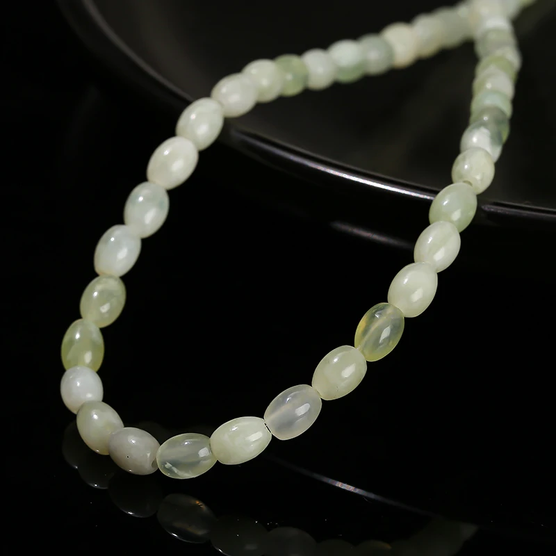 JD GEMS 4x6mm Natural Stone Beads Rice Shape Jade Agate Pyrite Shoushan Stone Opal Loose Spacer Beads for Jewelry Making