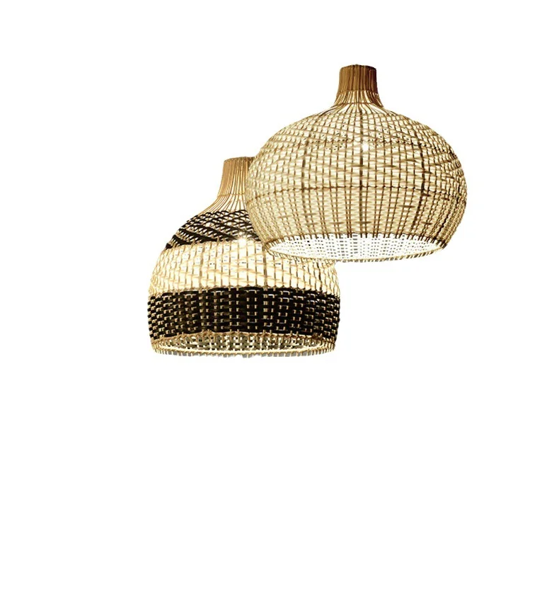 Handmade Art Pendant Lamp for Living Room Restaurant Kitchen Hanging Lamp Home Decor Rattan Chandelier