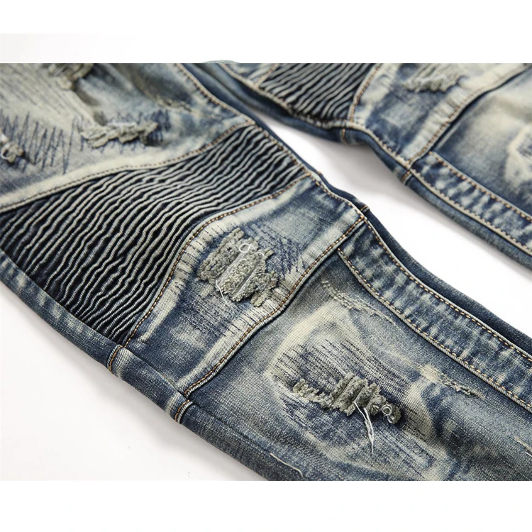 RBX Wholesale Purple Wind Distressed Mixed Styles Jean Denim High Quality Stretchy Denim Men Jeans