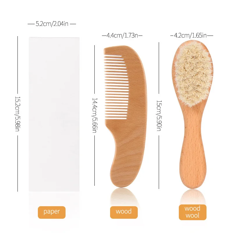 Customized Logo Organic Wooden Top Quality Beech Wood And Goat Soft Hair Brush 100% Natural Baby Hair Brush