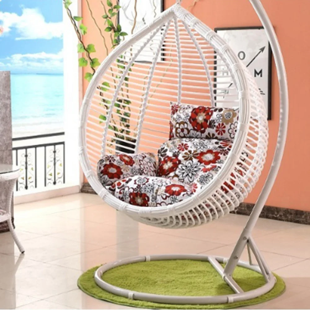 Patio garden outdoor wicker rattan egg shaped chair swing set furniture with good price