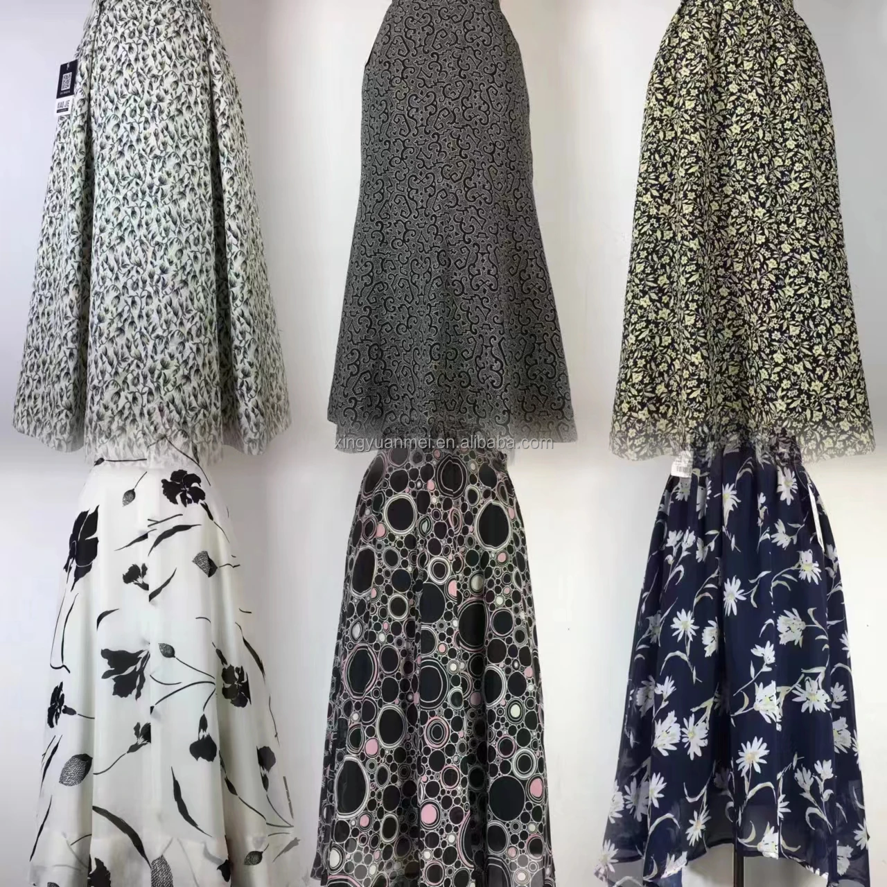 2024 factory  New style Womens Skirts Supplier Ladies Beige cotton printed Woven long Skirt For Ladies