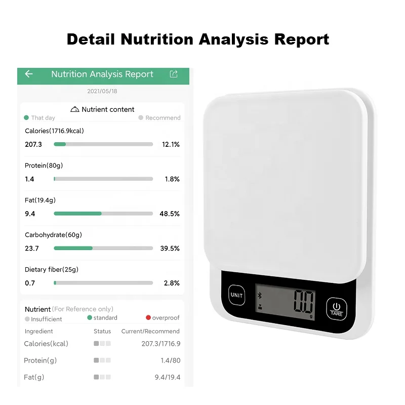 Popular Kitchen Food Scale New Smart Bluetooth Nutrition Scale Digital Multifunction Food Weight Kitchen Scale