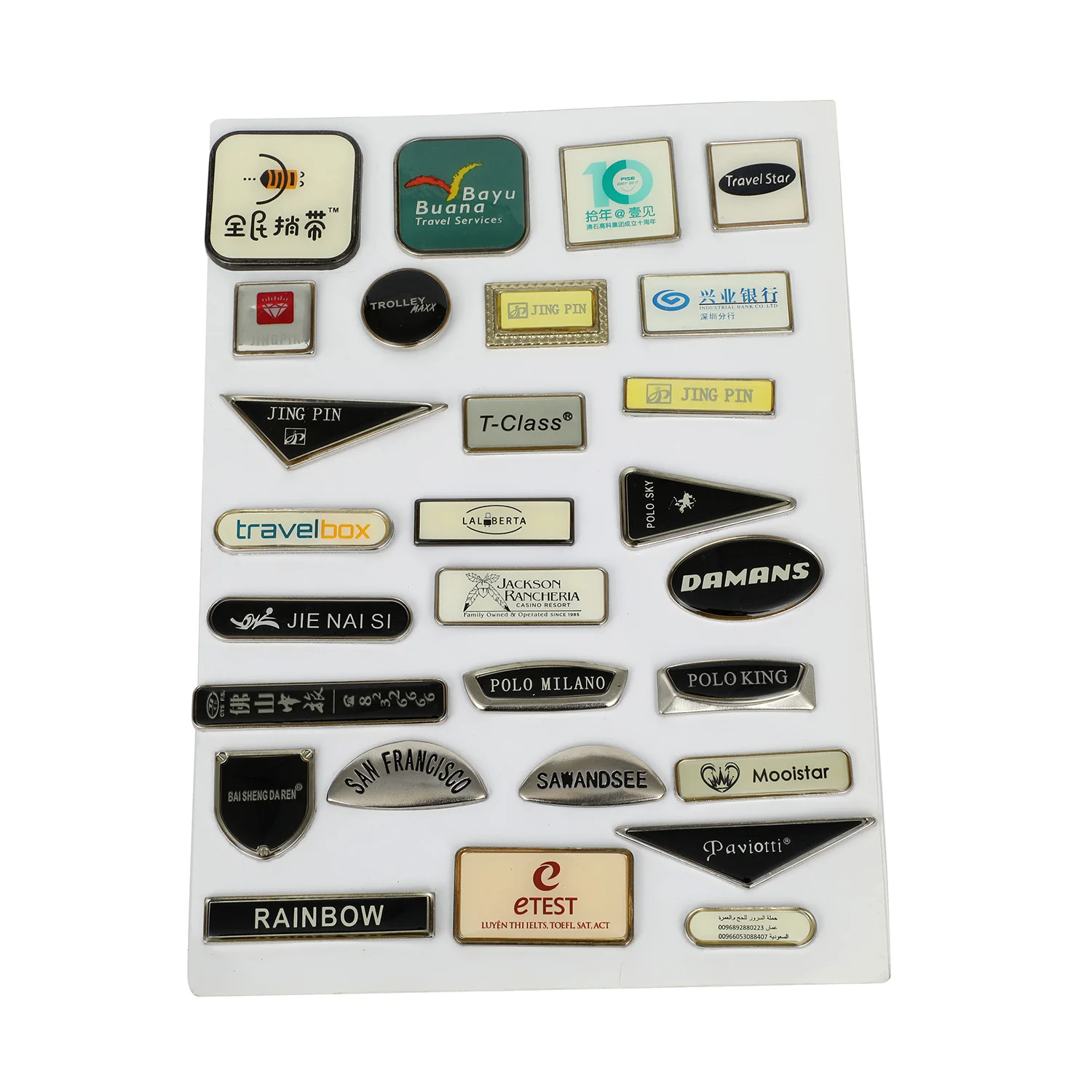 Fashion design engraved brand luggage part Custom Metal Luggage Logos  logo plate metal brand label logo for suitcase